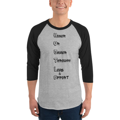 3/4 sleeve raglan shirt