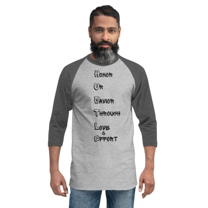 3/4 sleeve raglan shirt