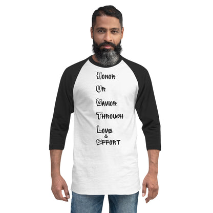 3/4 sleeve raglan shirt