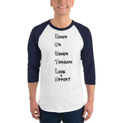 3/4 sleeve raglan shirt